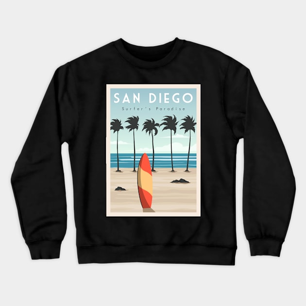 San Diego surf beach Crewneck Sweatshirt by SerenityByAlex